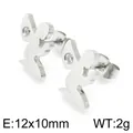 Boucles d'oreilles clous ange en acier inoxydable avec cristal argenté - Ange en Prière (KE96593-Z)