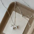 Gros plan d'un collier avec pendentif chiot argenté et un nœud papillon délicat - Style Chien Nœud Chaîne Forçat / Argent