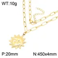 Collier pendentif soleil souriant doré vintage avec un design de chaîne trombone élégant - Collier Soleil Souriant (KN304157-GC)