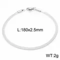 Minimalistisches Edelstahl-Gliederkettenarmband 180mm x 2,5mm, 2g leichte Silberoptik - Breite 2.5mm / Silber