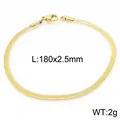 Minimalistisches 18K vergoldetes Edelstahl-Gliederkette Armband, 180mm x 2,5mm, 2g - Breite 2.5mm / Gold
