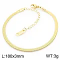 Minimalistisches Edelstahlarmband 18K vergoldet, Flachpanzerkette für den Alltag, 180x3mm - Breite 3mm / Gold
