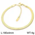 Stilvolles minimalistisches vergoldetes Schlangenarmband aus Edelstahl, 180x4 mm - Breite 4mm / Gold