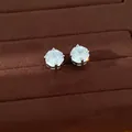 Elegante oorknopjes met rond geslepen zirkonia in een klassieke zilveren zetting - Stud oorbellen / Zilver-Wit