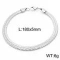 Minimalistisches Edelstahl-Gliederkettenarmband für Damen und Herren in poliertem Silber - Breite 5mm / Silber