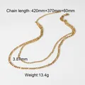 Gold-plated stainless steel multi-layered chain necklace with Figaro link detail for women - Gold Multi-Layer Layered Chain (JDN20144)