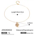 Golden stainless steel snail pendant necklace with pearls, waterproof women's jewelry - Gold Snail Artificial Pearl Rhinestone Pendant (JDN2404022)