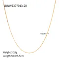 Dainty gold plated stainless steel snake chain necklace with 0.1cm width and adjustable length - Minimalist Fine Snake Chain Necklace (JDNW2307013-20)