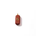 Funkelnder roter Sandstein-Anhänger mit goldenem Kupfer-Augenkristall für DIY-Schmuck - Rechteckiger Goldstein Stil