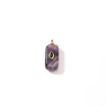 Rechteckiger Amethyst-Anhänger mit grüner Edelstein-Einlage für DIY-Schmuckdesign - Rechteckiger Amethyst Stil
