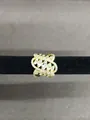 Eleganter vergoldeter gedrehter ovaler Ring mit Zirkonia, verstellbar für Damen - Offenes Design / Gold