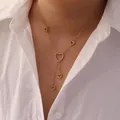 Elegant gold-plated heart tassel necklace featuring shimmering rhinestones for women fashion - Butterfly Tassel Y-Chain Style (2#) / Gold