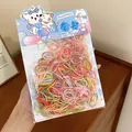 Large pack of colorful elastic hair bands for girls in cute cartoon style packaging - 400 Pieces/Pack / Colorful