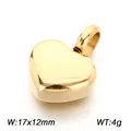 Detailed view of polished gold heart-shaped pendant with size 17x12mm and weight 4g. - Gold