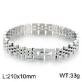 Bracelet pour hommes en acier inoxydable style montre avec fermoir bijou, 10mm large - Argent (KB215170-KL) / 210x10mm