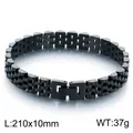 Bracelet élégant en acier inoxydable noir pour hommes style montre variante 10 mm - Noir (KB215171-KL) / 210x10mm