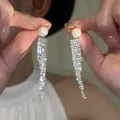 Franse stijl luxe parel en kristallen kwastje oorbellen voor een elegante uitstraling - Stijl met Parel en Pave Zirconia (21#)
