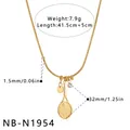 Detailansicht der Vintage-Tennisschläger-Halskette mit Produktmaßen - Y-Form Kette Schlägeranhänger-Stil (NB-N1954) / 18K-Gold