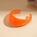 Chic translucent orange resin cuff bracelet with marbled texture for a bold fashion statement - Open C-Shape Style (45#)