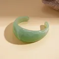 Minimalist light green chunky resin cuff bracelet for women - Chunky Open Style (47#)