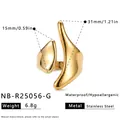 Gedetailleerd overzicht van de vergulde roestvrijstalen ring met afmetingen - Goud (NB-R25056-G)