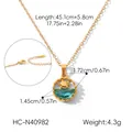 Vue détaillée du collier pendentif voilier sur le thème de l'océan avec dimensions. - Pendentif Queue de Baleine (HC-N40982) / Or
