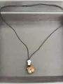 Vintage ketting in nieuwe Chinese stijl met houten beer hanger en witte bloem kraal - Beer