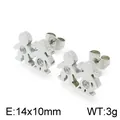 Boucles d'oreilles garçon et fille se tenant la main, argent avec cristaux, 3g - Argent - Garçon et Fille se Tenant la Main