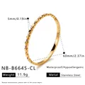 Detailed dimensions of the geometric zirconia stainless steel bangle with weight information. - Colorful Rhinestone Style (NB-B6645-CL) / 18K Gold