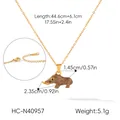 Gedetailleerde gouden wilde zwijn ketting met 2,35x1,45 cm hanger en 44,6+6,1 cm ketting - Wild Zwijn Stijl (HC-N40957) / Goud