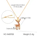 Gedetailleerde maattabel voor gouden roestvrijstalen herten hanger ketting met emaille - Hert Stijl (HC-N40958) / Goud