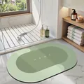 High-quality absorbent non-slip diatom mud bathroom mat with oval green HOME design - 40*60cm / Oval / Light Green