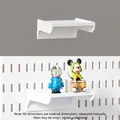 White pegboard display shelf 10x10x4.5cm for wall mounted storage and organization - 10cm Figure Display Shelf / White