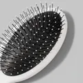 Professional white oval cushion hair brush with massage bristles and black cushion - White Style (High-Temperature Silk Teeth)
