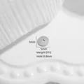 Close-up of 5mm S925 sterling silver spacer with 0.8mm hole and 0.1g weight for DIY - Medium 5*5mm (Approx. 10 Pieces/Gram) / White Gold