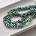 Macroweergave van 12 mm onregelmatige geoptimaliseerde turquoise kralen met texturen - Onregelmatige Nugget-kralen / 1 Streng (ca. 25 stuks) / Turkoois (Nieuw 17#)