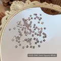 Mini strass en zircon blanc carré à dos plat de 1.5mm pour la conception de nail art de luxe - Style Carré (H195-29#) / 1.5mm / Blanc