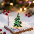 Christmas tree brooch with colorful crystal stones in snowy holiday setting - Colorful Rhinestone Christmas Tree (99)