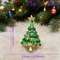 Festive Christmas tree brooch with colorful rhinestones and vibrant green enamel - Multi-color Rhinestone Christmas Tree (104)