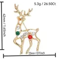 Elegant gold reindeer Christmas brooch with sparkling colorful rhinestone accents - Colorful Reindeer (90)