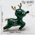 Elegant Christmas reindeer brooch with dark green enamel and snowflake motif, 46mm - Dark Green Reindeer (94)