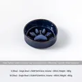 Blauwe keramische slow feeder voerbak voor huisdieren met pootvormig ontwerp - Ovengeglazuurd Blauw Slow Feeder Bak