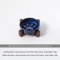 Blauwe keramische slow feeder voerbak voor huisdieren met acacia standaard - Ovengeglazuurd Blauw Slow Feeder Bak Met Enkele Standaard