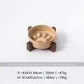 Japanse keramische slow feeder voerbak voor honden en katten met houten standaard - Ovengeglazuurd Bruin Slow Feeder Bak Met Enkele Standaard