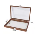 Caja joyero grande de madera con medidas 35x24x5,5cm para anillos y pendientes detalle - Versión Bandeja Vacía Para Joyero / 35x24x5.5cm / Grano de Nogal - Terciopelo Blanco Roto
