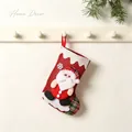 Roter Weihnachtsstrumpf aus Sackleinen mit 3D-Weihnachtsmann am Haken - Weihnachtsmann Dekoration Strumpf