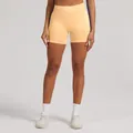 Short de yoga sans couture à taille haute couleur pêche, idéal pour le fitness et galber. - Orange Pêche