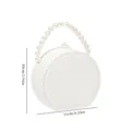 Piccola scatola portagioie bianca con manico di perle, custodia da viaggio da 11x10cm - maniglia in perline / 11x10x5cm / Bianco