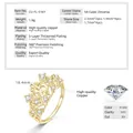 Bague luxueuse en forme de couronne avec pierres de zircone 5A en finition dorée 14k - Bague Couronne Luxe Léger-K Jaune