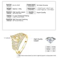 Tableau des spécifications pour l'élégante bague couronne avec zircons 5A de qualité - Bague Couronne Mode-K Jaune